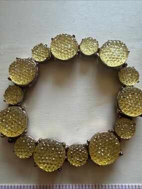 Yellow Crystal Disc Link Bracelet - Women's Fashion Jewelry